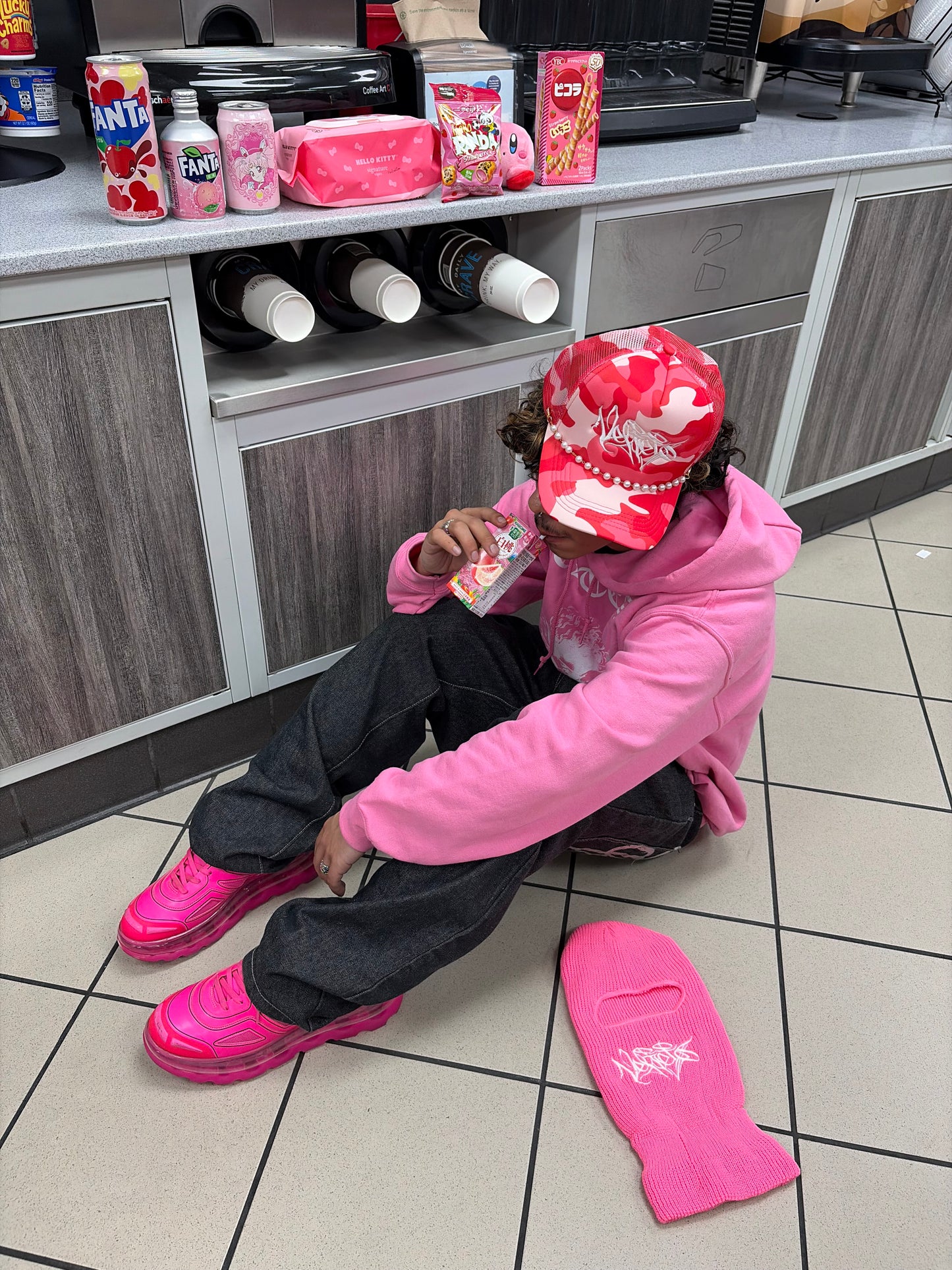 Pink Camo Pearl Trucker