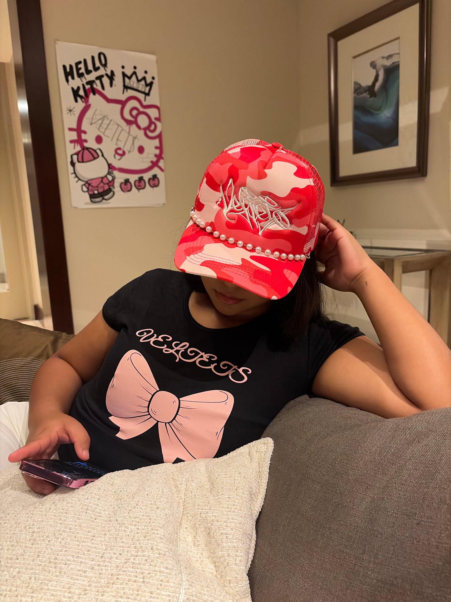 Pink Camo Pearl Trucker