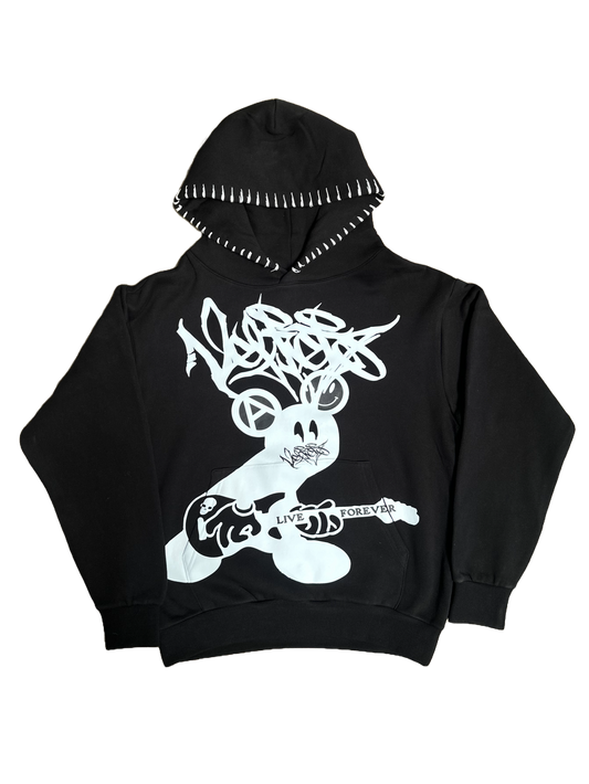 LIVE FOREVER stitch hoodie