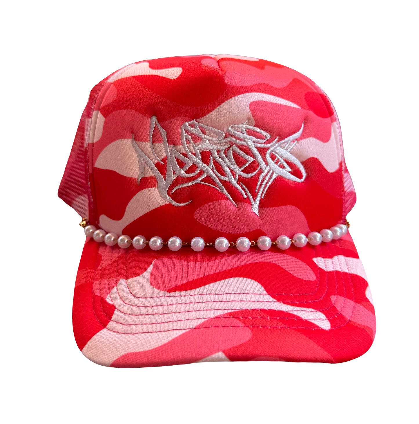 Pink Camo Pearl Trucker