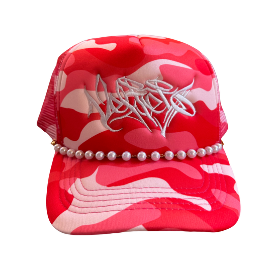 Pink Camo Pearl Cap